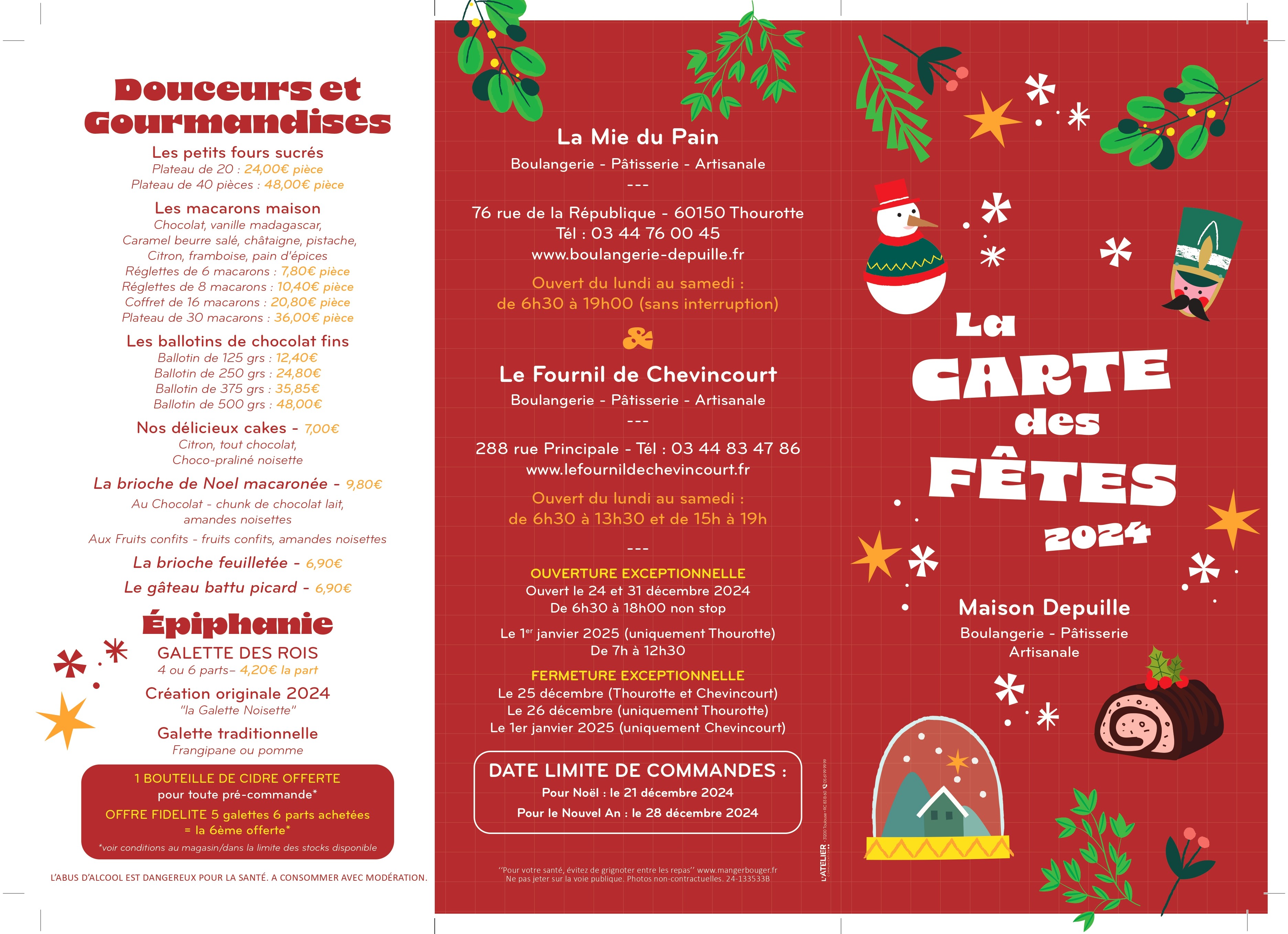 Carte des fêtes verso